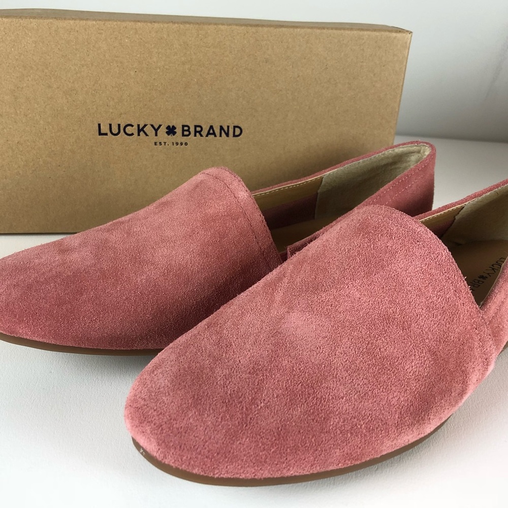 Lucky Brand Brettany Oiled Suede Flat Slip On NIB - Picture 1 of 7